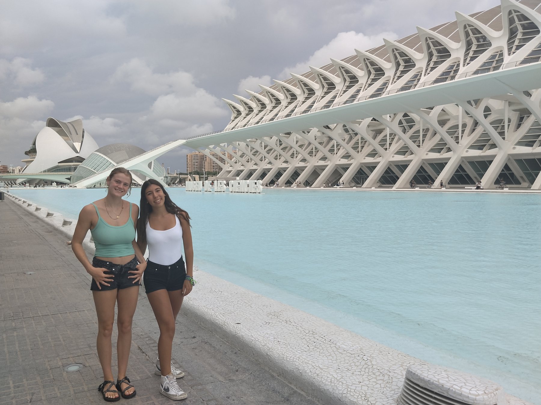 Addilyn and Clàudia at the City of Arts and Sciences in Valencia, Spain